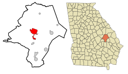 Emanuel County Georgia Incorporated and Unincorporated areas Swainsboro Highlighted